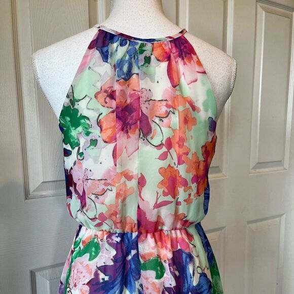 🎄Lily Rose High Low Floral Sleeveless Keyhole Dress - Picture 7 of 12